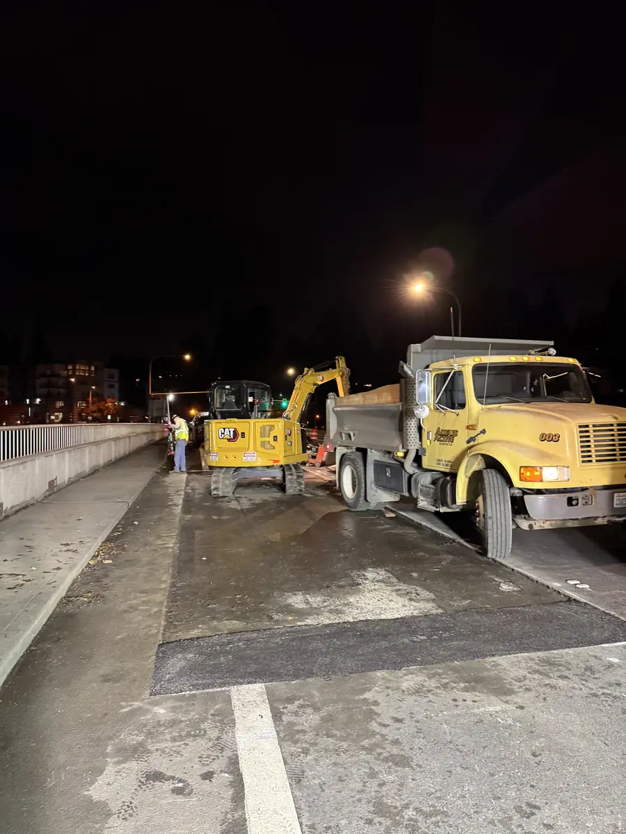Overnight roadway repair